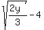 sqrt%28%282y%29%2F3%29-4
