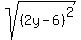 sqrt%28%282y+-+6%29%5E2%29+