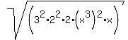 sqrt%28%283%5E2%2A2%5E2%2A2%2A%28x%5E3%29%5E2%2Ax%29%29
