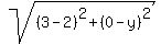 sqrt%28%283-2%29%5E2%2B%280-y%29%5E2%29