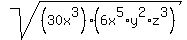 sqrt%28%2830x%5E3%29%286x%5E5%2Ay%5E2%2Az%5E3%29%29