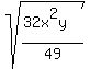 sqrt%28%2832x%5E2y%29%2F49%29