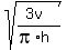 sqrt%28%283v%29%2F%28pi%2Ah%29%29
