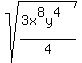 sqrt%28%283x%5E8y%5E4%29%2F4%29