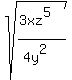 \"sqrt%28%283xz%5E5%29%2F%284y%5E2%29%29\"
