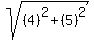 sqrt%28%284%29%5E2%2B%285%29%5E2%29