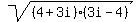 sqrt%28%284+%2B+3i%29%2A%283i+-+4%29%29