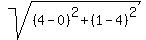 \"sqrt%28%284-0%29%5E2%09%2B%281-4%29%5E2%29\"