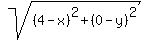 sqrt%28%284-x%29%5E2%2B%280+-+y%29%5E2%29