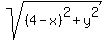 sqrt%28%284-x%29%5E2+%2B+y%5E2%29