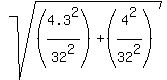 sqrt%28%284.3%5E2%2F32%5E2%29%2B%284%5E2%2F32%5E2%29%29