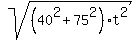sqrt%28%2840%5E2+%2B+75%5E2%29%2At%5E2%29