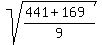 sqrt%28%28441%2B169%29%2F9%29