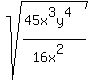sqrt%28%2845x%5E3y%5E4%29%2F%2816x%5E2%29%29