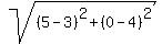 sqrt%28%285-3%29%5E2+%2B+%280-4%29%5E2%29