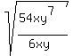 sqrt%28%2854xy%5E7%29%2F%286xy%29%29