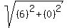 sqrt%28%286%29%5E2%09%2B%280%29%5E2%29