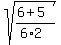 sqrt%28%286%2B5%29%2F%286%2A2%29%29