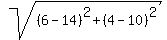 sqrt%28%286-14%29%5E2%2B%284-10%29%5E2%29