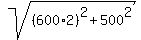 sqrt%28%28600%2A2%29%5E2%2B500%5E2%29