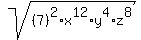 sqrt%28%287%29%5E2%2Ax%5E12%2Ay%5E4%2Az%5E8%29