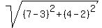 sqrt%28%287-3%29%5E2%2B%284-2%29%5E2%29
