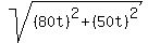 sqrt%28%2880t%29%5E2+%2B+%2850t%29%5E2%29