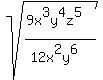 \"sqrt%28%289x%5E3y%5E4z%5E5%29%2F%2812x%5E2y%5E6%29%29\"