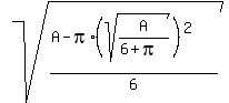 sqrt%28%28A-pi%2A%28sqrt%28A%2F%286%2Bpi%29%29%29%5E2%29%2F6%29