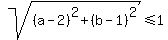 sqrt%28%28a-2%29%5E2%2B%28b-1%29%5E2%29%3C=1