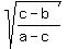 sqrt%28%28c-b%29%2F%28a-c%29%29
