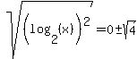 sqrt%28%28log+%282%2C+%28x%29%29%29%5E2%29+=+0%2B-sqrt%284%29