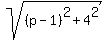 sqrt%28%28p-1%29%5E2%2B4%5E2%29