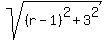 sqrt%28%28r-1%29%5E2%2B3%5E2%29