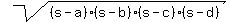sqrt%28%28s-a%29%28s-b%29%28s-c%29%28s-d%29%29