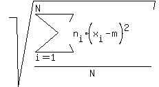 sqrt%28%28sum%28n%5Bi%5D%2A%28x%5Bi%5D-m%29%5E2%2Ci=1%2CN%29%29%2FN%29