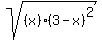 sqrt%28%28x%29%283-x%29%5E2%29