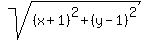 sqrt%28%28x%2B1%29%5E2%2B%28y-1%29%5E2%29