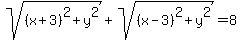 sqrt%28%28x%2B3%29%5E2%2By%5E2%29%2Bsqrt%28%28x-3%29%5E2%2By%5E2%29=8