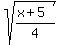 sqrt%28%28x%2B5%29%2F4%29+