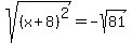 sqrt%28%28x%2B8%29%5E2%29=-sqrt%2881%29
