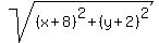 sqrt%28%28x%2B8%29%5E2%2B%28y%2B2%29%5E2%29