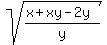 sqrt%28%28x%2Bxy-2y%29%2Fy%29