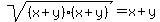 sqrt%28%28x%2By%29%28x%2By%29%29=x%2By