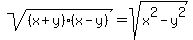 sqrt%28%28x%2By%29%28x-y%29%29=sqrt%28x%5E2-y%5E2%29