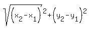 sqrt%28%28x%5B2%5D-x%5B1%5D%29%29%5E2%2B%28y%5B2%5D-y%5B1%5D%29%5E2%29