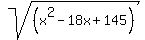 sqrt%28%28x%5E2-18x%2B145%29%29