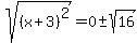 sqrt%28%28x+%2B+3%29%5E2%29+=+0+%2B-+sqrt%2816%29