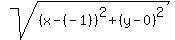 sqrt%28%28x-%28-1%29%29%5E2+%2B+%28y-0%29%5E2%29