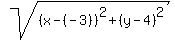 sqrt%28%28x-%28-3%29%29%5E2%2B%28y-4%29%5E2%29